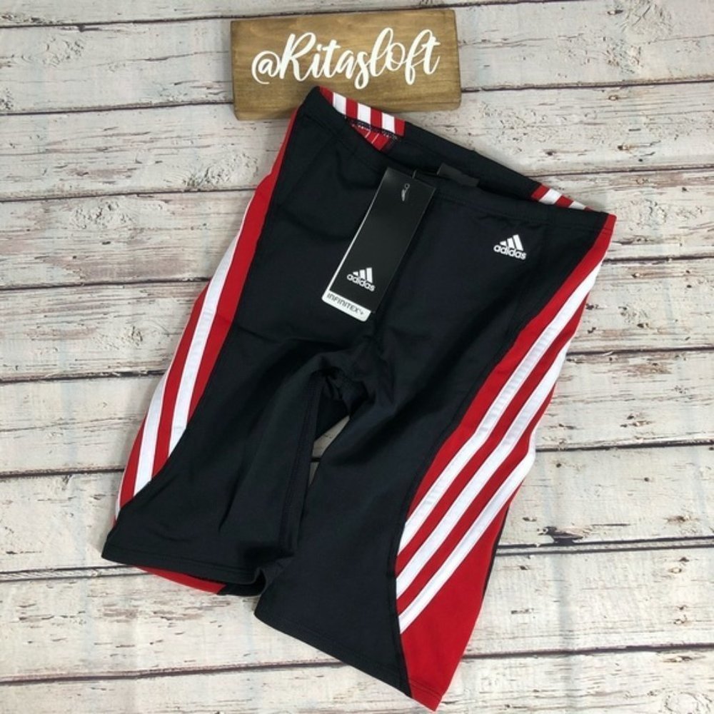 Adidas Solid Splice Jammer Swimsuit -‎ Red